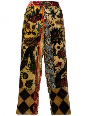 Укороченные брюки с вышивкой Pierre-Louis Mascia. Цвет: многоцветный