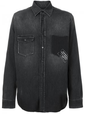 Джинсовая рубашка в стиле вестерн с надписью Saint Laurent. Цвет: чёрный