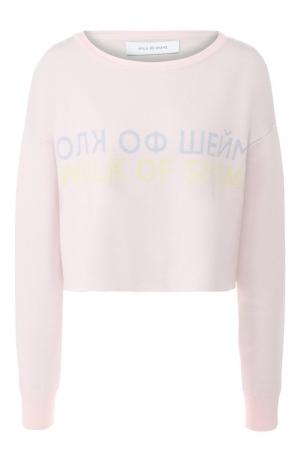 Шерстяной пуловер с логотипом бренда Walk of Shame. Цвет: розовый