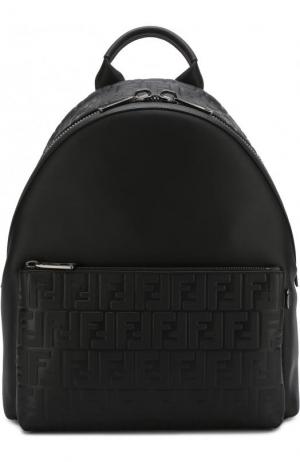 Кожаный рюкзак с фактурной отделкой Fendi. Цвет: черный