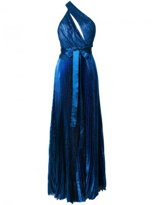 Asymmetric lame dress Elie Saab. Цвет: синий