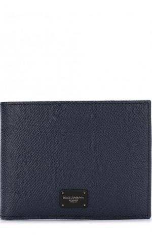 Кожаное портмоне с отделениями для кредитных карт и монет Dolce & Gabbana. Цвет: синий