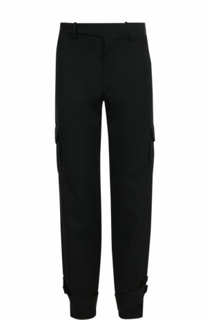 Шерстяные брюки прямого кроя с отделкой J.W. Anderson. Цвет: черный