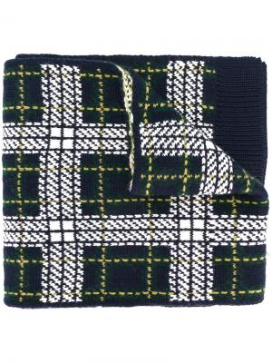 Трикотажный шарф в шотландскую клетку Bally. Цвет: зелёный