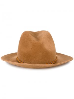 Шляпа-федора Lexa с помпоном Yosuzi. Цвет: коричневый