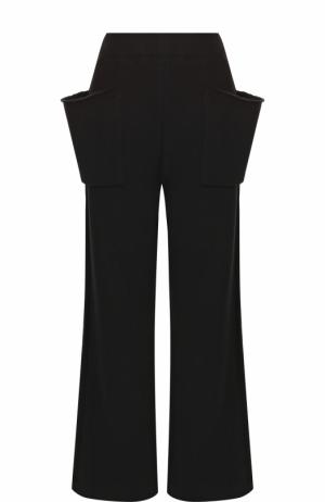 Хлопковые расклешенные брюки с накладными карманами Yohji Yamamoto. Цвет: черный