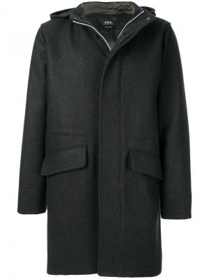 Пальто с капюшоном A.P.C.. Цвет: чёрный