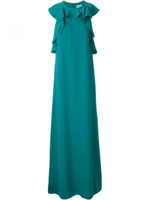 Вечернее платье с оборками Lanvin. Цвет: синий