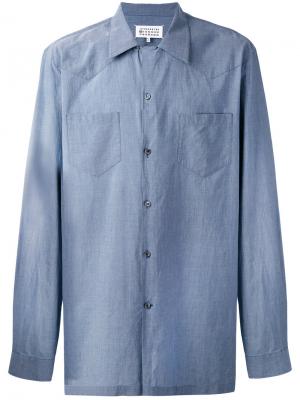 Свободная рубашка в стиле вестерн Maison Margiela. Цвет: синий