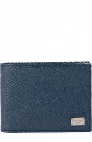 Кожаное портмоне с отделением для кредитный карт Dolce & Gabbana. Цвет: синий