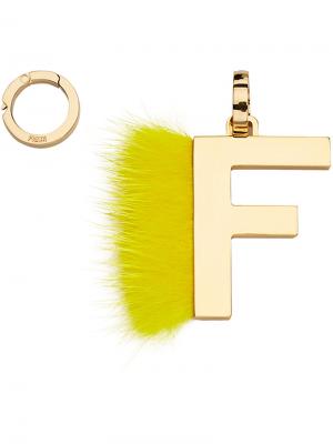 Подвеска в виде буквы F Fendi. Цвет: жёлтый и оранжевый