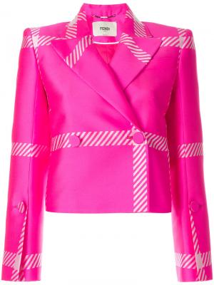 Двубортный пиджак Fendi. Цвет: розовый и фиолетовый