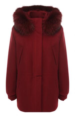 Кашемировая куртка с капюшоном Loro Piana. Цвет: бордовый