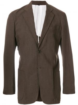 Пиджак с застежкой на две пуговицы Armani Collezioni. Цвет: коричневый