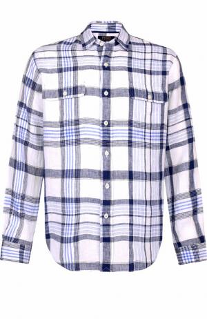 Льняная рубашка свободного кроя Polo Ralph Lauren. Цвет: синий