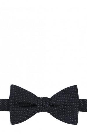 Шелковый галстук-бабочка с узором HUGO. Цвет: темно-синий