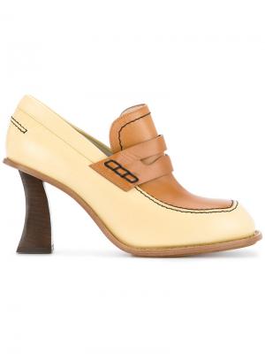 Curved heel penny loafers Marni. Цвет: жёлтый и оранжевый