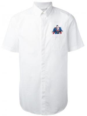 Рубашка с короткими рукавами и потайной застежкой Iceberg. Цвет: белый