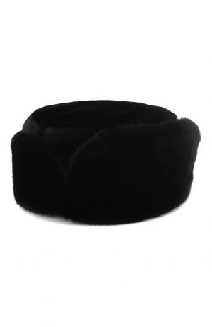 Норковая шапка-ушанка Бранд FurLand. Цвет: черный