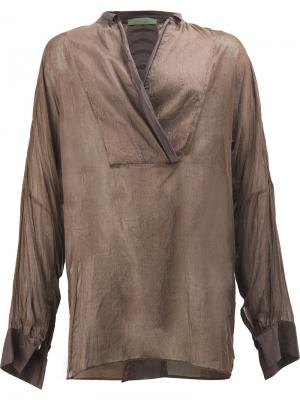 Рубашка с V-образным вырезом Di Liborio. Цвет: коричневый