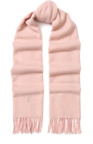 Шерстяной шарф с бахромой Polo Ralph Lauren. Цвет: розовый