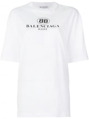 Футболка с принтом логотипа Balenciaga. Цвет: белый