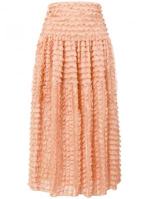 Кружевная юбка миди Chloé. Цвет: розовый и фиолетовый