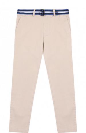 Хлопковые брюки с ремнем Polo Ralph Lauren. Цвет: серый