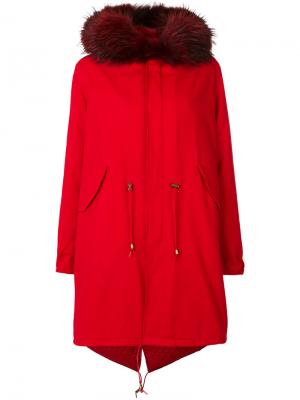 Парусиновое пальто-парка Furs66. Цвет: красный