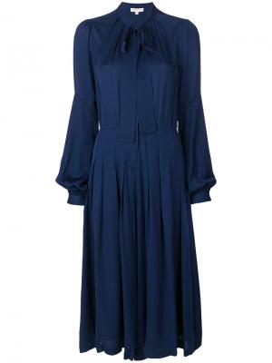 Платье-рубашка с завязкой на вороте Michael Kors. Цвет: синий