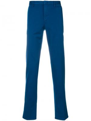 Классические прямые брюки-чинос Prada. Цвет: синий