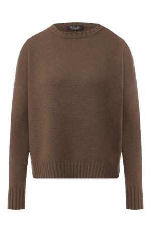 Кашемировый пуловер с круглым вырезом Loro Piana. Цвет: коричневый