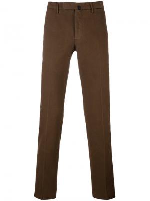 Классические брюки чинос Incotex. Цвет: коричневый