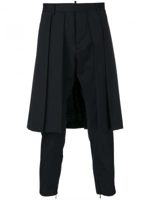 Узкие брюки с декоративным передником Dsquared2. Цвет: чёрный