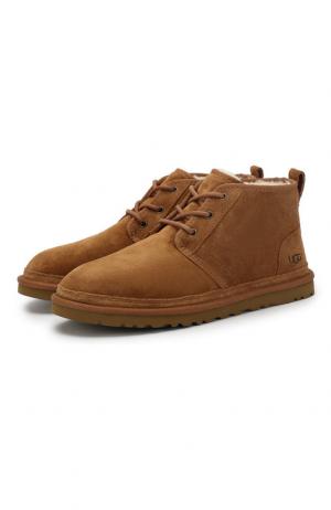 Утепленные замшевые ботинки Neumel UGG. Цвет: светло-коричневый