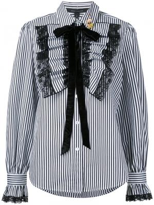 Рубашка с полоску оборками Marc Jacobs. Цвет: чёрный