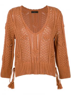 Long sleeves knit blouse Nk. Цвет: коричневый