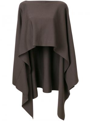 Пуловер-пончо асимметричного кроя Jil Sander. Цвет: коричневый
