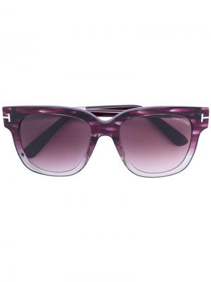 Солнцезащитные очки с квадратной оправой Tom Ford Eyewear. Цвет: розовый и фиолетовый