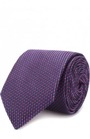 Шелковый галстук с узором HUGO. Цвет: розовый