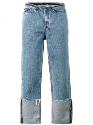 Прямые джинсы с прорехами Ksubi. Цвет: синий