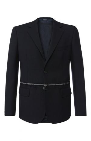 Однобортный пиджак из шерсти Alexander McQueen. Цвет: темно-синий
