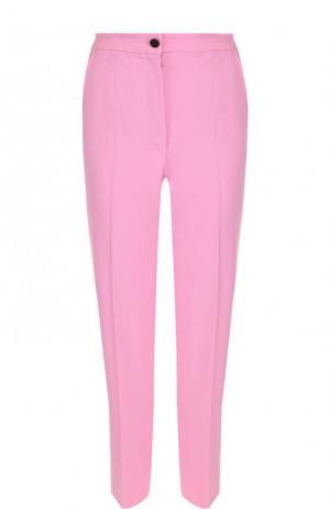 Укороченные шерстяные брюки со стрелками Dolce & Gabbana. Цвет: розовый