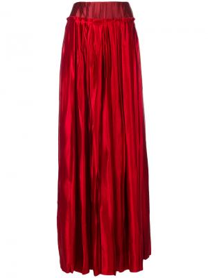 Длинная юбка в складку Maison Margiela. Цвет: красный
