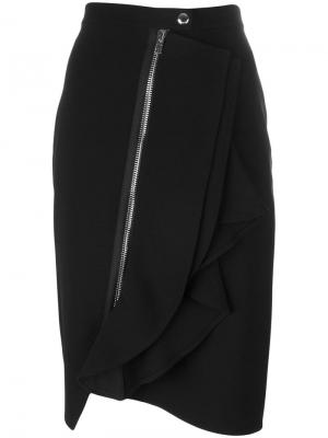 Асимметричная юбка с оборками Givenchy. Цвет: чёрный