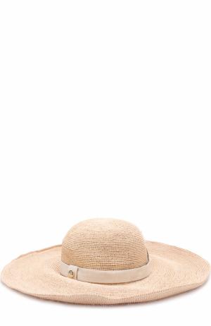 Пляжная шляпа из соломы с повязкой Heidi Klein. Цвет: бежевый