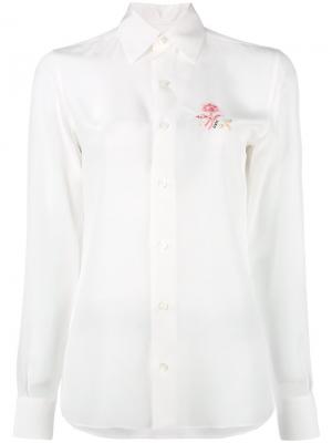 Рубашка с вышитыми цветами Loewe. Цвет: белый