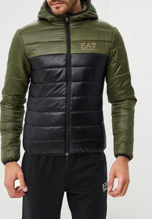 Куртка утепленная EA7. Цвет: хаки