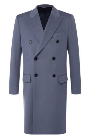 Пальто из смеси шерсти и кашемира Dolce & Gabbana. Цвет: синий