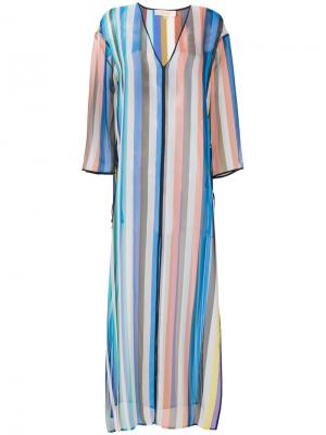 Длинное платье в полоску Dvf Diane Von Furstenberg. Цвет: многоцветный
